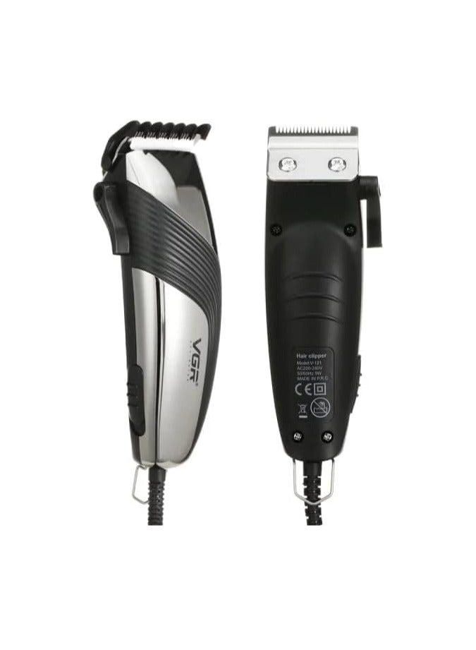 في جي آر - VGR V-121 Professional Hair Clipper with Self Sharpening Blades, 8 Guide Combs, Scissors, Comb, Taper Lever Adjustments for close cut trimming for men, Corded (Black) Multicolor - Image 1