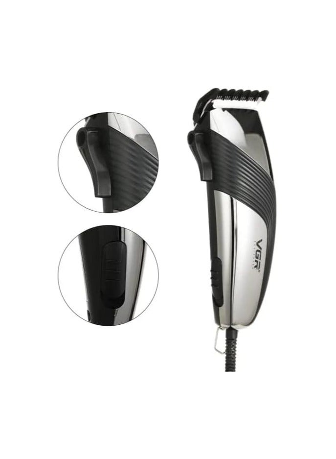 في جي آر - VGR V-121 Professional Hair Clipper with Self Sharpening Blades, 8 Guide Combs, Scissors, Comb, Taper Lever Adjustments for close cut trimming for men, Corded (Black) Multicolor - Image 1
