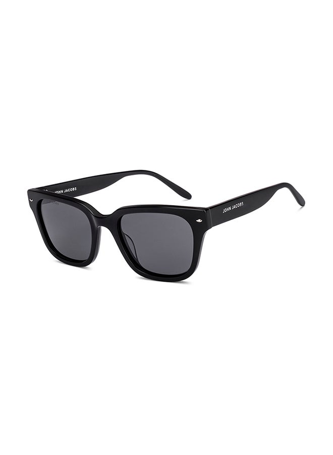 John Jacobs John Jacobs | Black - Grey | Full Rim Square Stylish & Premium UV Protected Sunglasses | Acetate Lines | Polarized and 100% UV Protected | Men & Women | Medium | JJ S17345  - Image 1