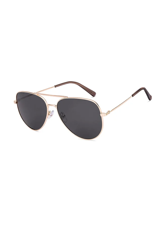John Jacobs John Jacobs | Gold - Grey | Full Rim Aviator Stylish & Premium Sunglasses | Polarized and 100% UV Protected | Men & Women | Medium | JJ S70012
