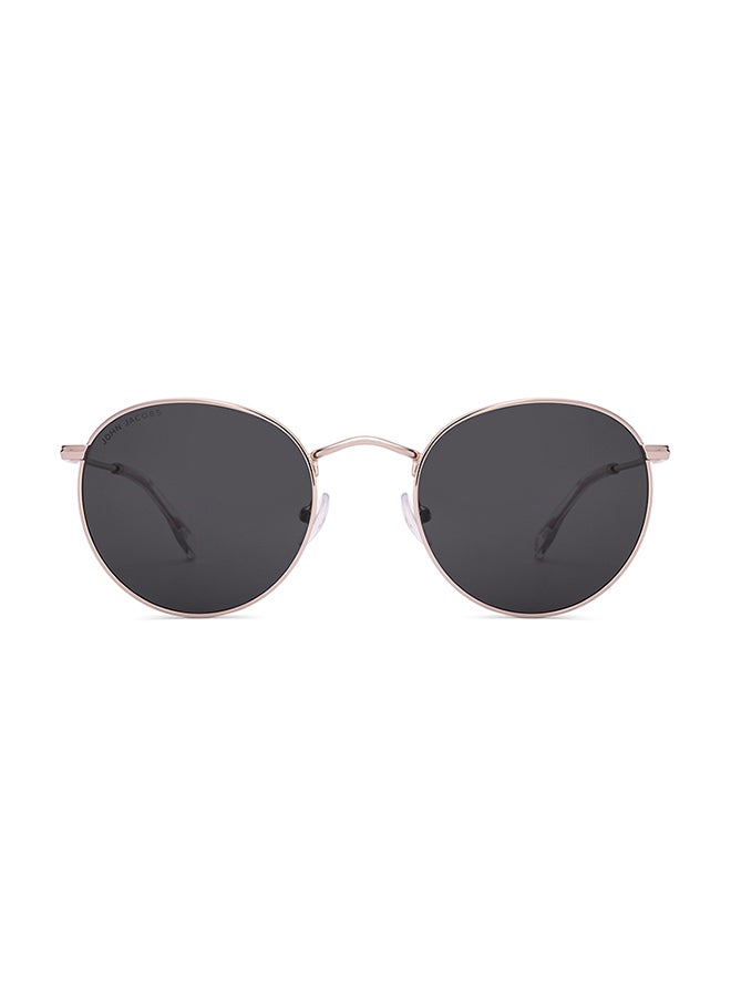 John Jacobs John Jacobs ALI FAZAL Gold - Grey | Full Rim Round Stylish & Premium Sunglasses | Polarized and 100% UV Protected | Men & Women | Medium | JJ S70018  - Image 2