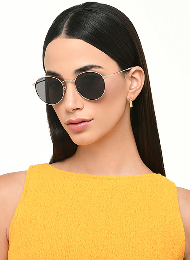 John Jacobs John Jacobs ALI FAZAL Gold - Grey | Full Rim Round Stylish & Premium Sunglasses | Polarized and 100% UV Protected | Men & Women | Medium | JJ S70018  - Image 4