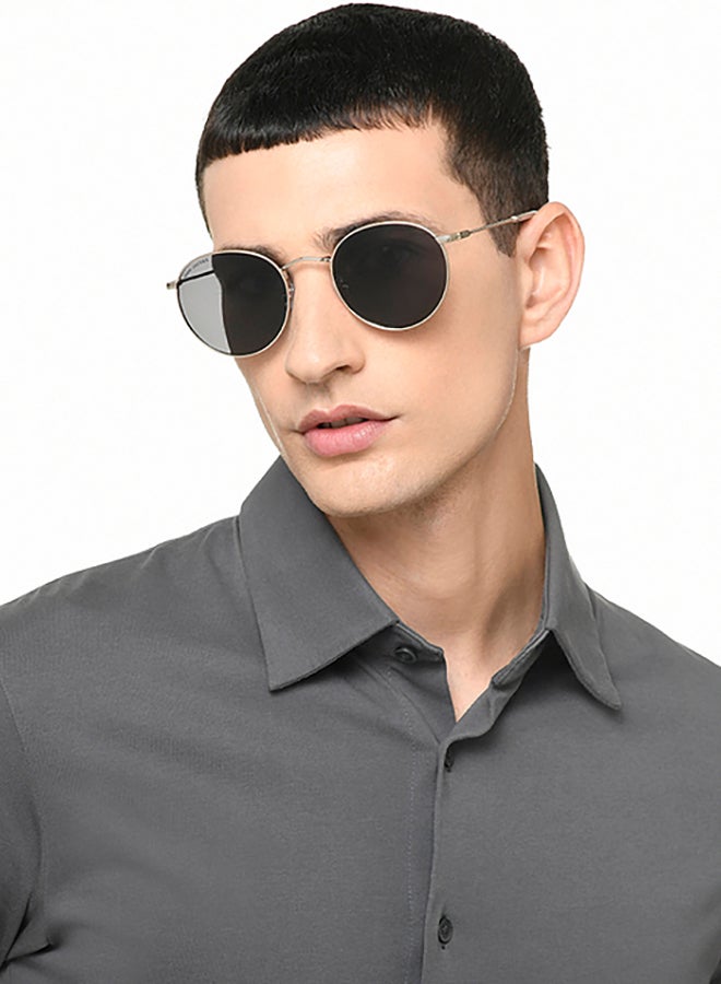 John Jacobs John Jacobs ALI FAZAL Gold - Grey | Full Rim Round Stylish & Premium Sunglasses | Polarized and 100% UV Protected | Men & Women | Medium | JJ S70018  - Image 3