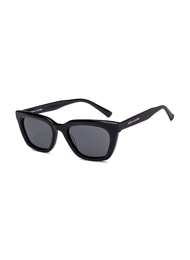 John Jacobs - Women's John Jacobs | Black - Grey | Full Rim Cat Eye Stylish & Premium UV Protected Sunglasses | Acetate Lines | Polarized and 100% UV Protected | Women | Extra Wide | JJ S17340 - Image 1