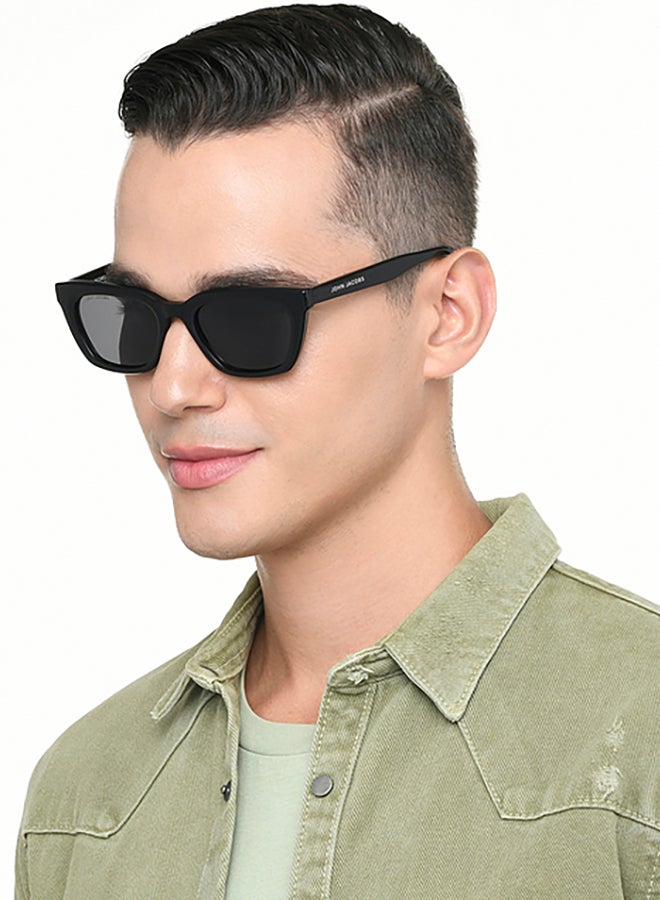 John Jacobs - Women's John Jacobs | Black - Grey | Full Rim Cat Eye Stylish & Premium UV Protected Sunglasses | Acetate Lines | Polarized and 100% UV Protected | Women | Extra Wide | JJ S17340 - Image 1