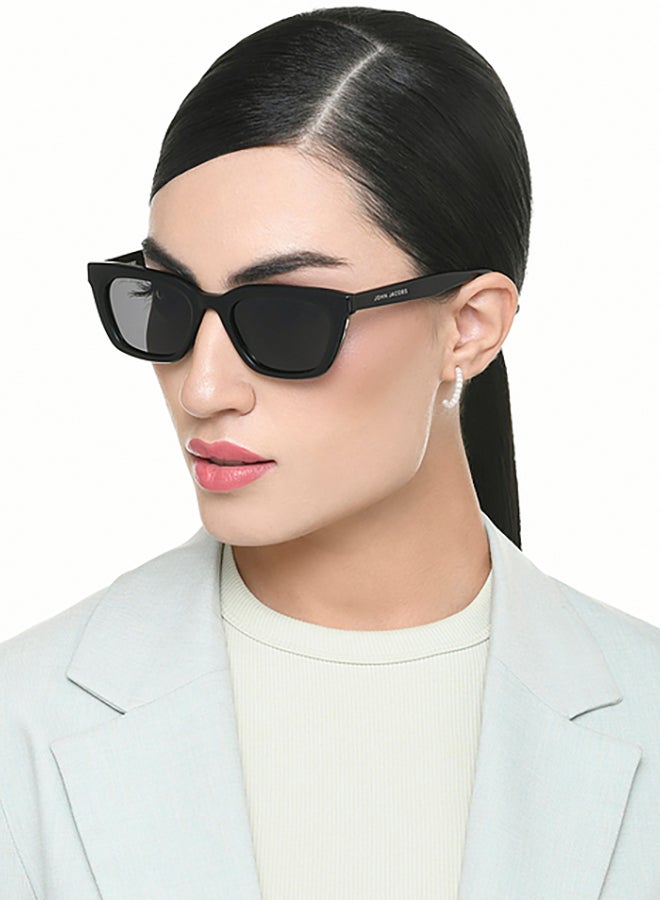 John Jacobs - Women's John Jacobs | Black - Grey | Full Rim Cat Eye Stylish & Premium UV Protected Sunglasses | Acetate Lines | Polarized and 100% UV Protected | Women | Extra Wide | JJ S17340 - Image 1