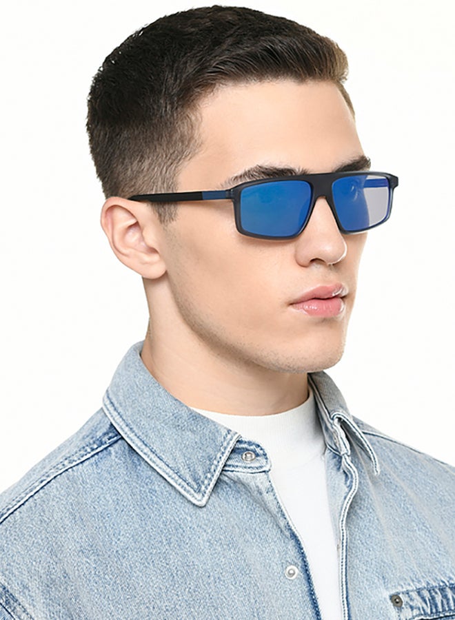 John Jacobs - John Jacobs | Grey - Blue | Full Rim Rectangular Stylish & Premium UV Protected Sunglasses | Reflectors | 100% UV Protection (UV 400) | Men & Women | Wide | JJ S70035 - Image 1