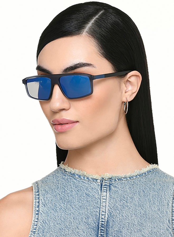 John Jacobs - John Jacobs | Grey - Blue | Full Rim Rectangular Stylish & Premium UV Protected Sunglasses | Reflectors | 100% UV Protection (UV 400) | Men & Women | Wide | JJ S70035 - Image 1