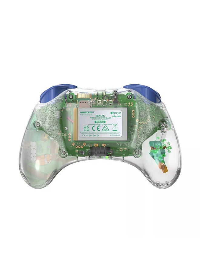 pdp REALMz Wireless Nintendo Switch Pro Controller, Customizable LED, 40 Hour Rechargeable Battery Power,Officially Licensed by Nintendo: Minecraft Steve -Forest Biome - Image 4