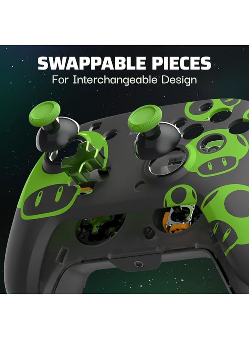 pdp - Rematch Wired Controller 1-UP Glow in the Dark Officially Licensed by Nintendo - Customizable buttons, sticks, triggers, and paddles - Ergonomic Controllers - Image 1
