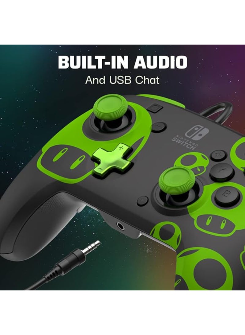 pdp - Rematch Wired Controller 1-UP Glow in the Dark Officially Licensed by Nintendo - Customizable buttons, sticks, triggers, and paddles - Ergonomic Controllers - Image 1