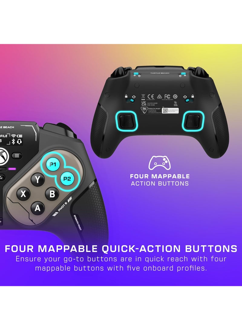 ترتل بيتش - Stealth Pivot Wireless Smart Game Controller - Windows PC, Xbox Series X|S, Xbox One, Android – Rotating Modules, Display Dashboard, Hall-Effect Sticks, Remappable Buttons, Bluetooth - Image 1