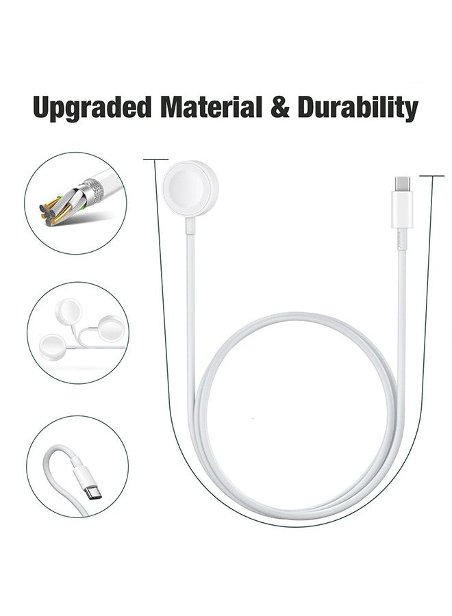 MARGOUN Magnetic Charging Cable for Apple Watch 1m, USB-C Fast Wireless Charger, Compatible with iWatch Series 1-10, Ultra 2, SE White-1  - Image 3