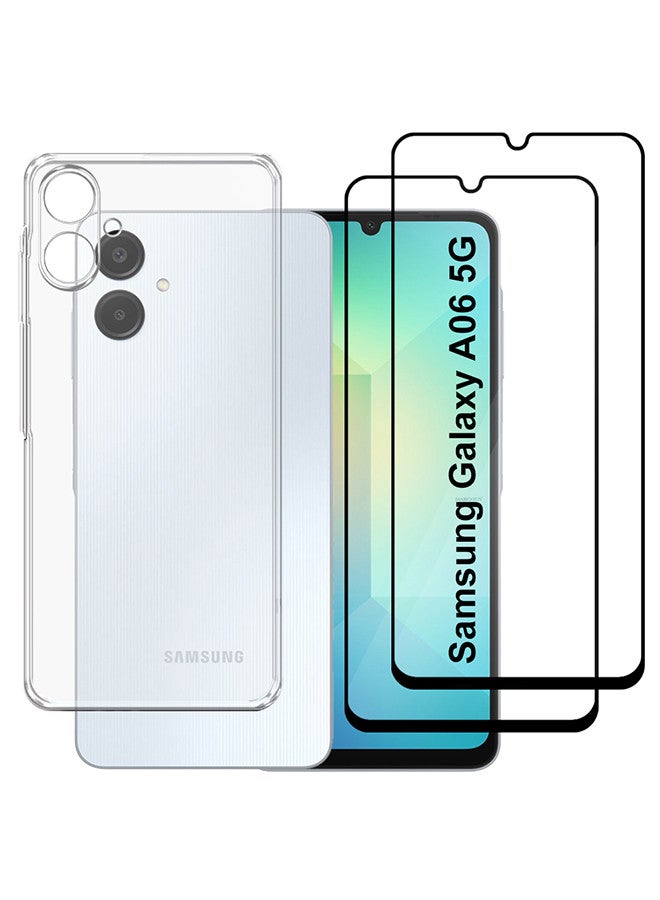MARGOUN Samsung Galaxy A06 5G Case 6.7Inch Cover 3 Pack, 1 TPU Clear Case  2 Screen Protectors Tempered Glass Clear-3 - Image 3