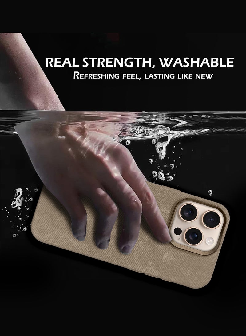 2Packs iPhone 16 Pro Max Alcantara Case Cover Premium Quality Luxurious Soft Touch Protection with Metal Camera Frame with a 3D Screen Protector - Desert Titanium Desert Titanium-2