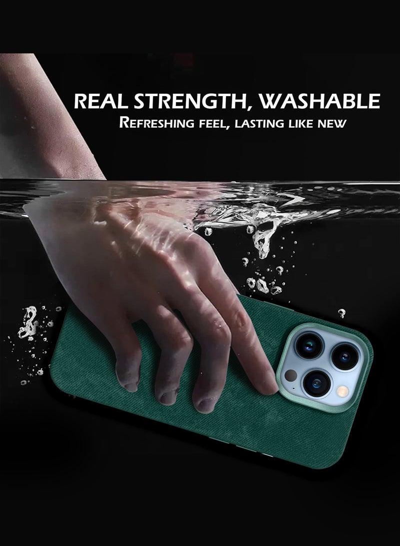 MARGOUN 3Packs iPhone 13 Pro Max Alcantara Case Cover Premium Quality Luxurious Soft Touch Protection with Metal Camera Frame with Two 3D Screen Protectors - Green Green-3  - Image 5