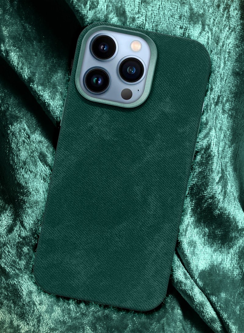 MARGOUN 3Packs iPhone 13 Pro Max Alcantara Case Cover Premium Quality Luxurious Soft Touch Protection with Metal Camera Frame with Two 3D Screen Protectors - Green Green-3  - Image 4