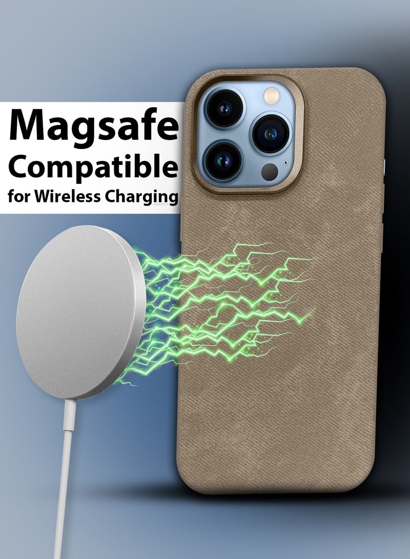 MARGOUN 3Packs iPhone 13 Pro Max Alcantara Case Cover Premium Quality Luxurious Soft Touch Protection with Metal Camera Frame with Two 3D Screen Protectors - Desert Titanium Desert Titanium-3 - Image 5