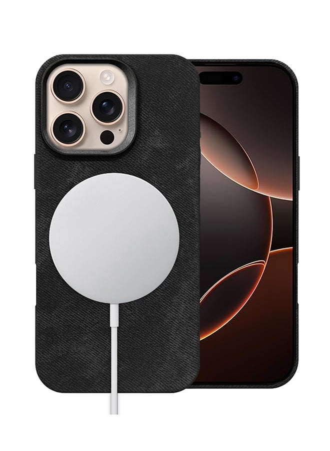 MARGOUN 2 Packs Alcantara Case Cover For Apple iPhone 16 Pro Max Premium Quality Luxurious Soft Touch Protection with Metal Camera Frame with 3D Screen Protector Black-2  - Image 2