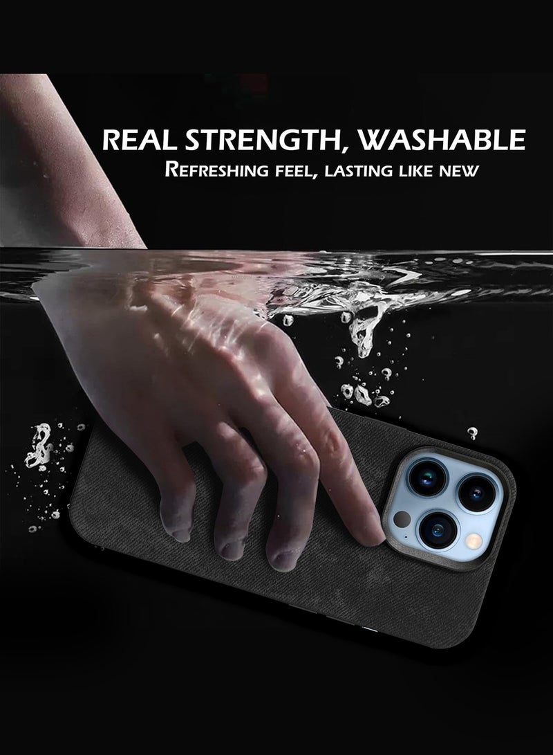 MARGOUN iPhone 13 Pro Max Alcantara Case Cover Premium Quality Luxurious Soft Touch Protection with Metal Camera Frame - Black Black-1  - Image 5