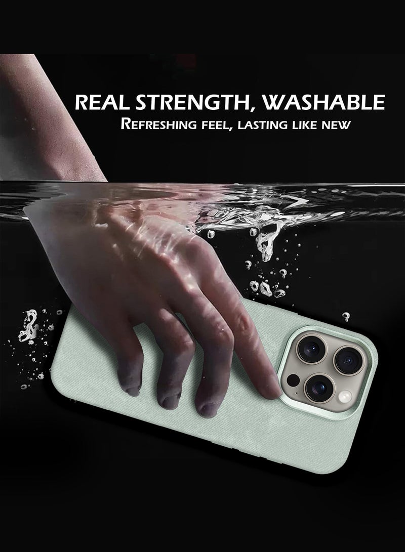 MARGOUN iPhone 15 Pro Max Alcantara Case Cover Premium Quality Luxurious Soft Touch Protection with Metal Camera Frame - Natural Titanium Natural Titanium-1  - Image 5