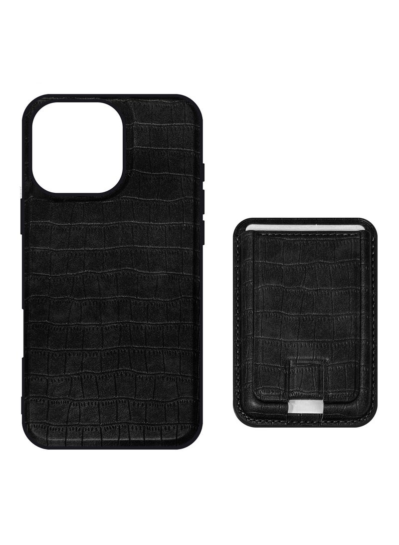 MARGOUN iPhone 16 Pro Max Case, Soft Flexible PU Leather, Durable Anti-Scratch Case with Detachable Classic Card Wallet Holder Black-1  - Image 2