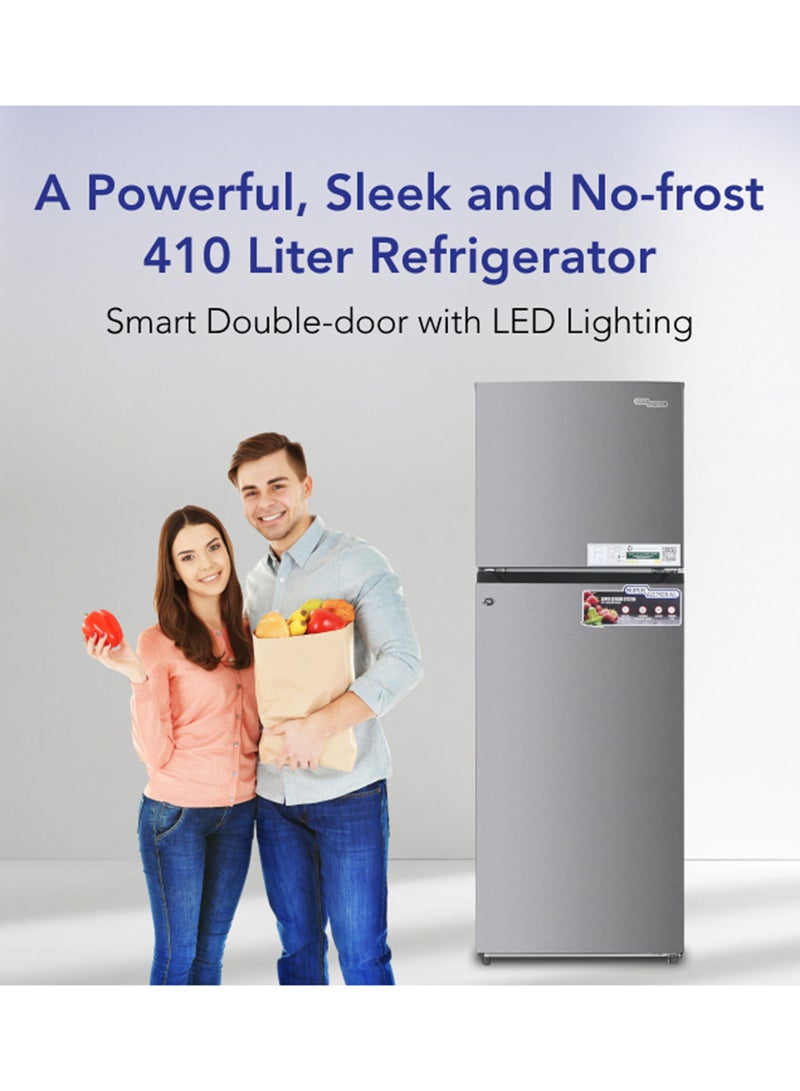 سوبر جنرال 410L Gross &333L Net Capacity Top Mount Double Door Refrigerator with Dual Inverter Compressor, Total No Frost and LED Lighting- SGR415I Inox  - Image 5