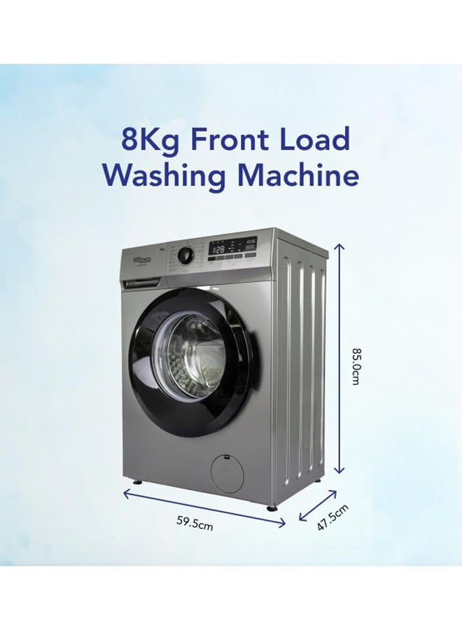 SUPER GENERAL 8 Kg Front Load Washing Machine ,1400 RPM,15 Programs with Quick Wash and BLDC Inverter Motor, Built in Heater, LED Display SGW8250NLEDS Silver - Image 5