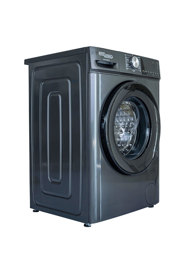 SUPER GENERAL 10 Kg Front Load Washing Machine, 1400 Rpm With Inverter Motor, Electronic Control 15 Programs With Quick And One Touch Wash, Built In Heater , Led Display SGW10450HDS Dark Silver - Image 3