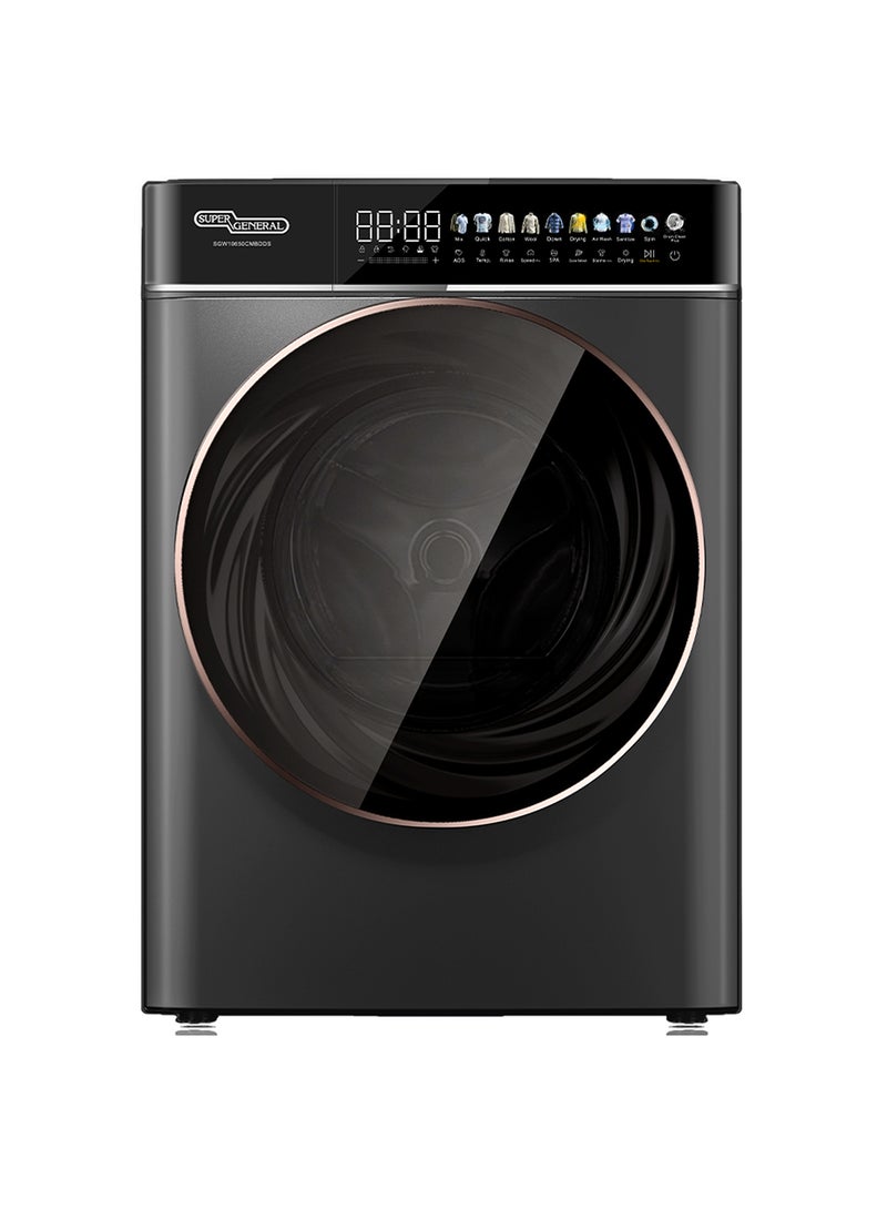 SUPER GENERAL - 10/6 Kg Washer Dryer, 1400 RPM with Direct Drive Inverter Motor, 20 Programs with Air Wash, Auto Dose, Ozone Fresh, Smart LED Display SGW10650CMBDDS Black - Image 1