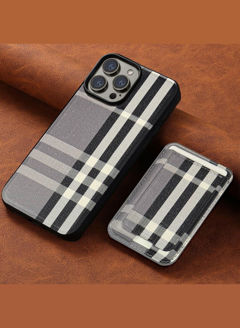 MARGOUN iPhone 15 Pro Max Case, Soft Flexible PU Leather, Durable Anti-Scratch Case with Detachable Classic Card Wallet Holder Greyblack-1  - Image 3