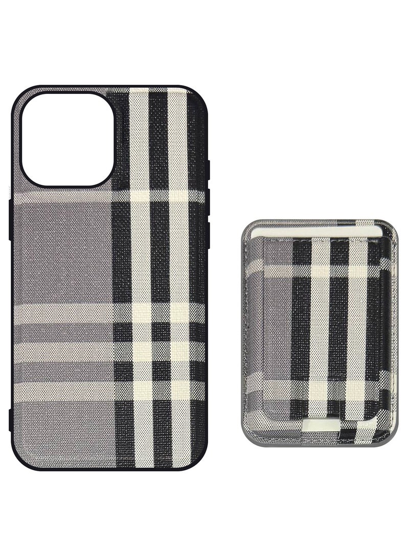 MARGOUN iPhone 15 Pro Max Case, Soft Flexible PU Leather, Durable Anti-Scratch Case with Detachable Classic Card Wallet Holder Greyblack-1  - Image 2