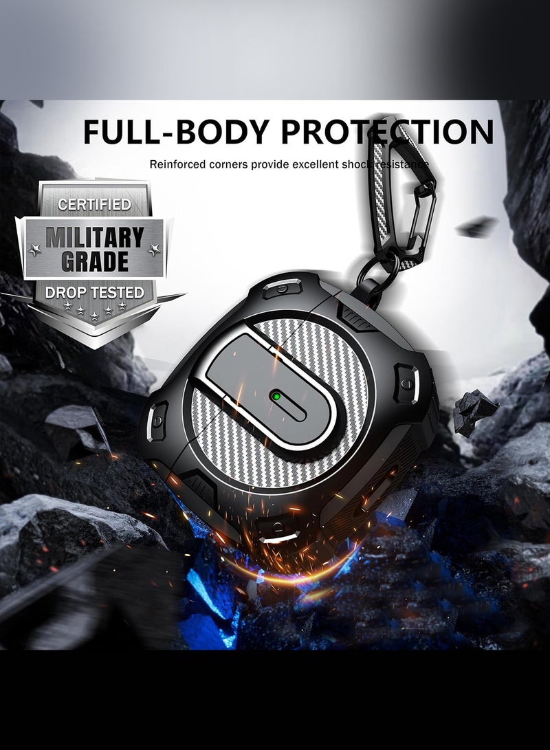 MARGOUN 4Packs Case Hard Shell for Airpods 4 Protective Armor LED Visible Wireless Charging Case Cover with Lock - Orange Black Purple Green Multicolour-1 - Image 2