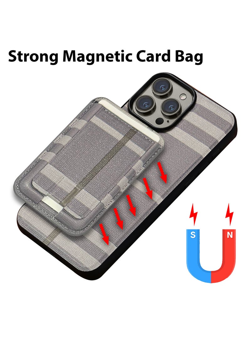 MARGOUN iPhone 15 Pro Max Case 3 Pack, Soft Flexible PU Leather, Durable Anti-Scratch Case with Detachable Classic Card Wallet Holder,1 case 2 Screen Protectors Greyish-3  - Image 4