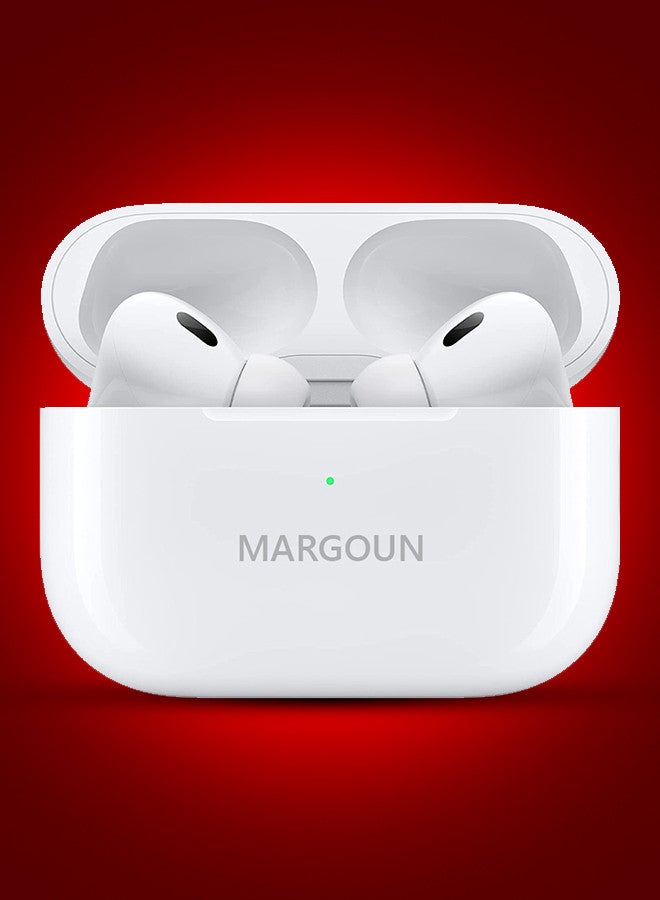 MARGOUN Wireless Earbuds Pro 2 for Samsung Galaxy S25 Ultra with Charging Case, Bluetooth Sport In-Ear Headphones Hi-Fi Stereo Sound Noise Reduction - White White-AP3 - Image 3