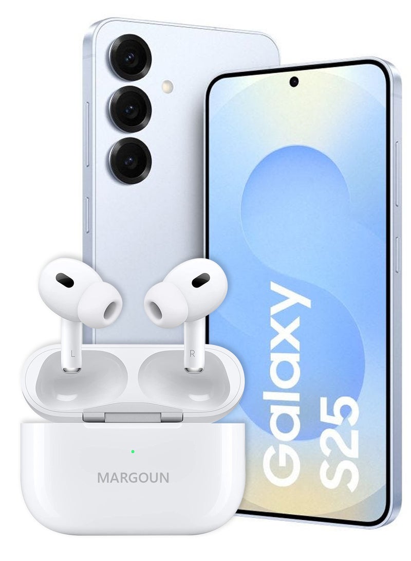 MARGOUN Wireless Earbuds Pro 2 for Samsung Galaxy S25 with Charging Case, Bluetooth Sport In-Ear Headphones Hi-Fi Stereo Sound Noise Reduction - White White-AP1 - Image 1