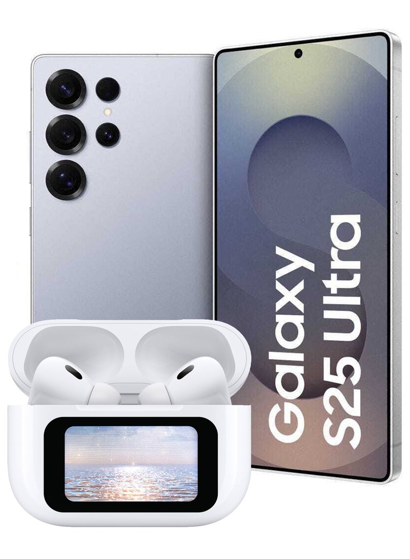 MARGOUN Wireless Earbuds Pods Pro 2 for Galaxy S25 Ultra With Digital LED Display Touch Screen Noise Cancelling High Sound Quality Bluetooth Headphones - White White-d3 - Image 1