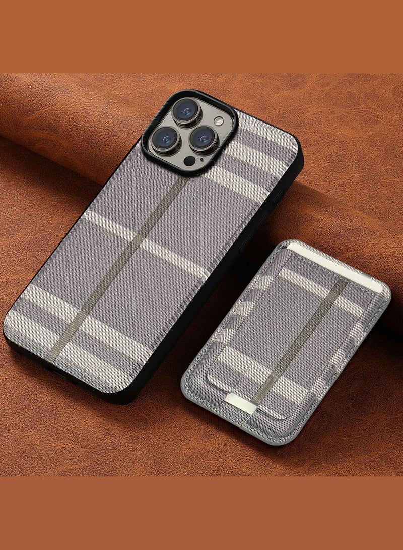 MARGOUN iPhone 15 Pro Max Case, Soft Flexible PU Leather, Durable Anti-Scratch Case with Detachable Classic Card Wallet Holder Greyish-1  - Image 3