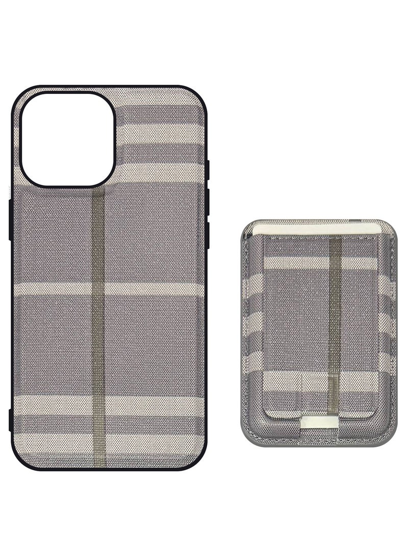 MARGOUN iPhone 15 Pro Max Case, Soft Flexible PU Leather, Durable Anti-Scratch Case with Detachable Classic Card Wallet Holder Greyish-1  - Image 2
