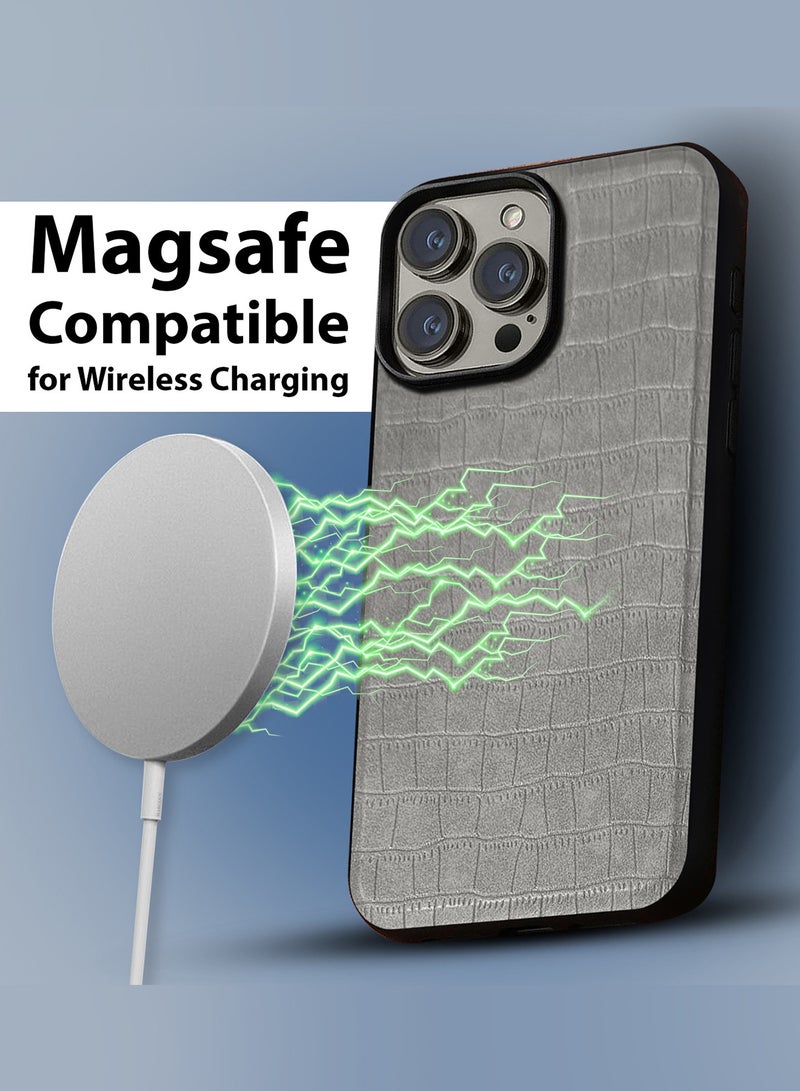 MARGOUN iPhone 15 Pro Max Case, Soft Flexible PU Leather, Durable Anti-Scratch Case with Detachable Classic Card Wallet Holder Grey-1  - Image 5