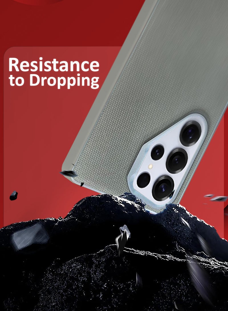 مارجون غطاء هاتف سامسونج جالاكسي S25 ألترا من الجلد النباتي، تصميم نحيف، حواف مرتفعة لحماية الكاميرا والشاشة - Image 3