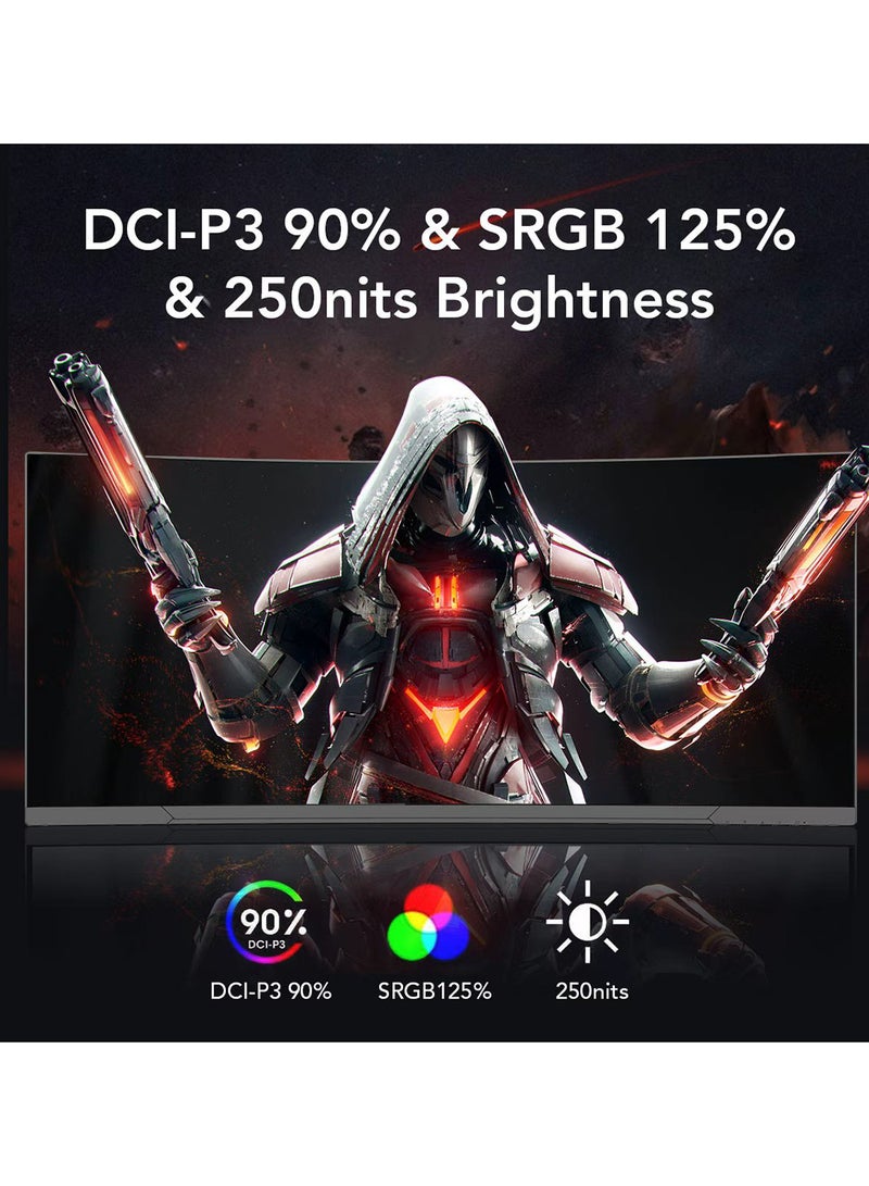 إنجو 34 بوصة TFT -MVA (3440x1440) شاشة ألعاب InnJoo IPS مع نوع عرض LED، معدل تحديث 200 هرتز، زمن استجابة 2 مللي ثانية، x1 HDMI، AMD FreeSync - Image 2