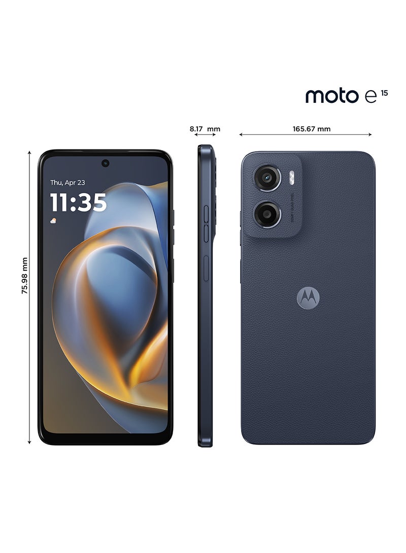 Motorola - E15 4G Dual SIM Denim Blue 2GB RAM 64GB - Middle East Version - Image 1