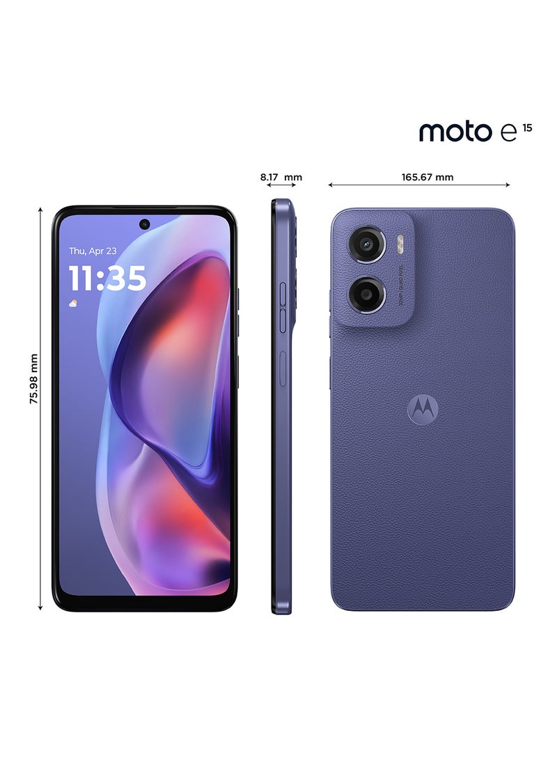 Motorola - E15 4G Dual SIM Fresh Lavender 2GB RAM 64GB - Middle East Version - Image 1