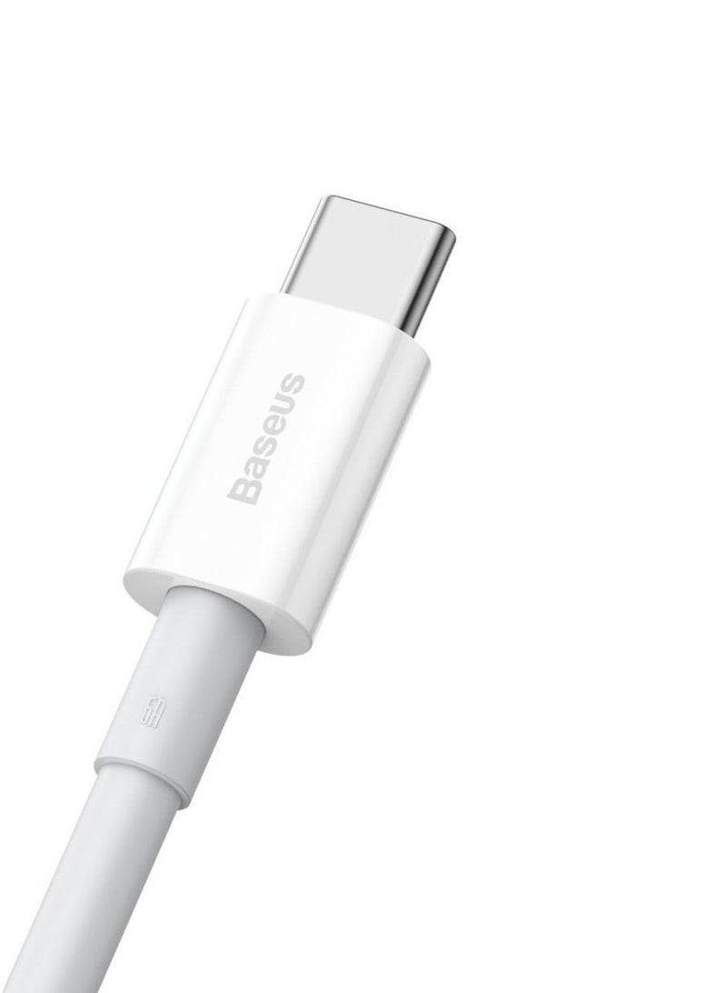 Baseus Superior Series Fast Charging Data Cable USB to Type-C 66W 1m - White - Image 4