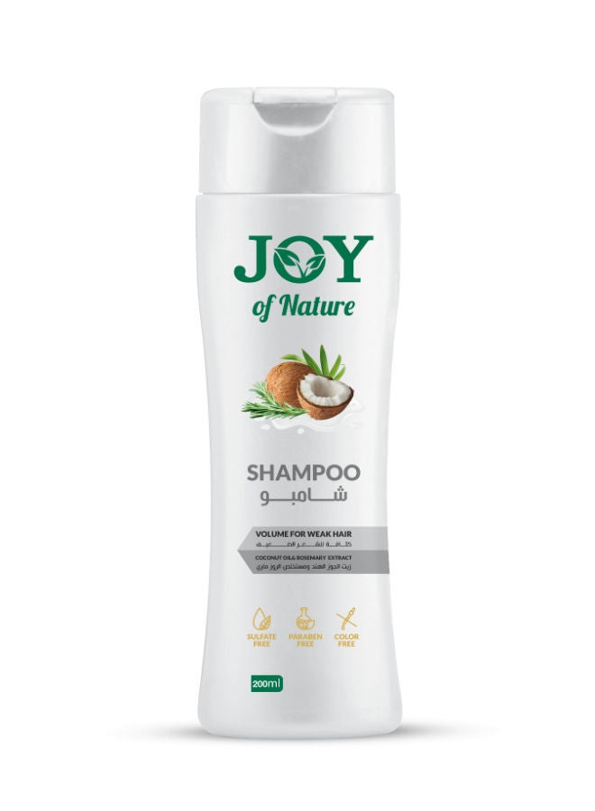 JOY - Shampoo Coconut & Rose Mary - White 200ml - Image 1