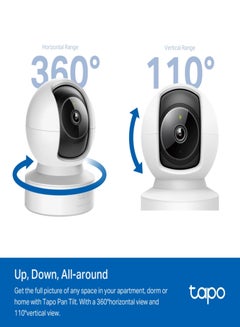 تي بي لينك 2K 4MP 360º Pan/Tilt AI Home Security Wi-Fi Camera, Person Detection, Two-Way Audio , Ethernet port support , Tapo C222  - Image 3