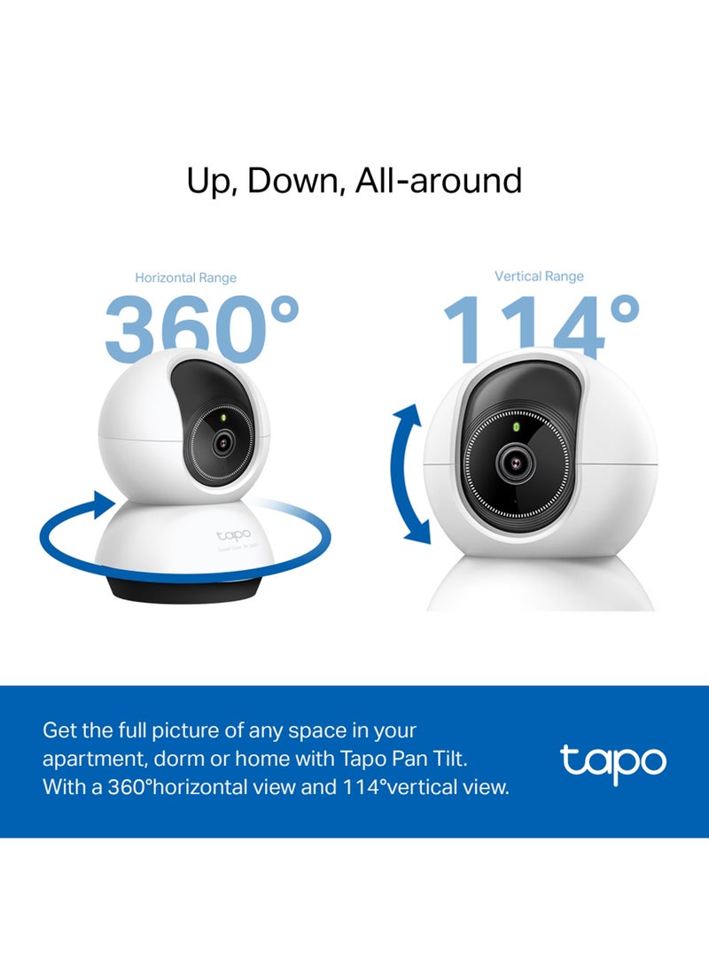 تي بي لينك Tapo TC74 3K 5MP (2880×1620 px) 360º  Pan/Tilt AI Home Security Wi-Fi Camera, Person Detection, Two-Way Audio - Image 5