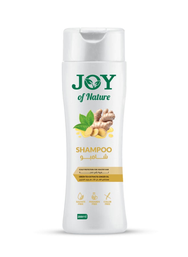 JOY - Green Tea & Ginger Shampoo  - White 200ml - Image 1
