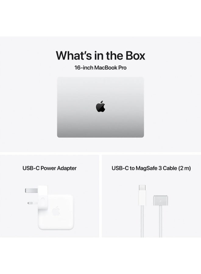 Apple - MacBook Pro With 16-Inch Liquid Retina XDR (3456x2234) Display,M4 Pro chip 14‑core CPU Processor/48GB RAM DDR5/1TB SSD/20‑core GPU/MacOS Sequoia/ English/Arabic Silver - Image 1